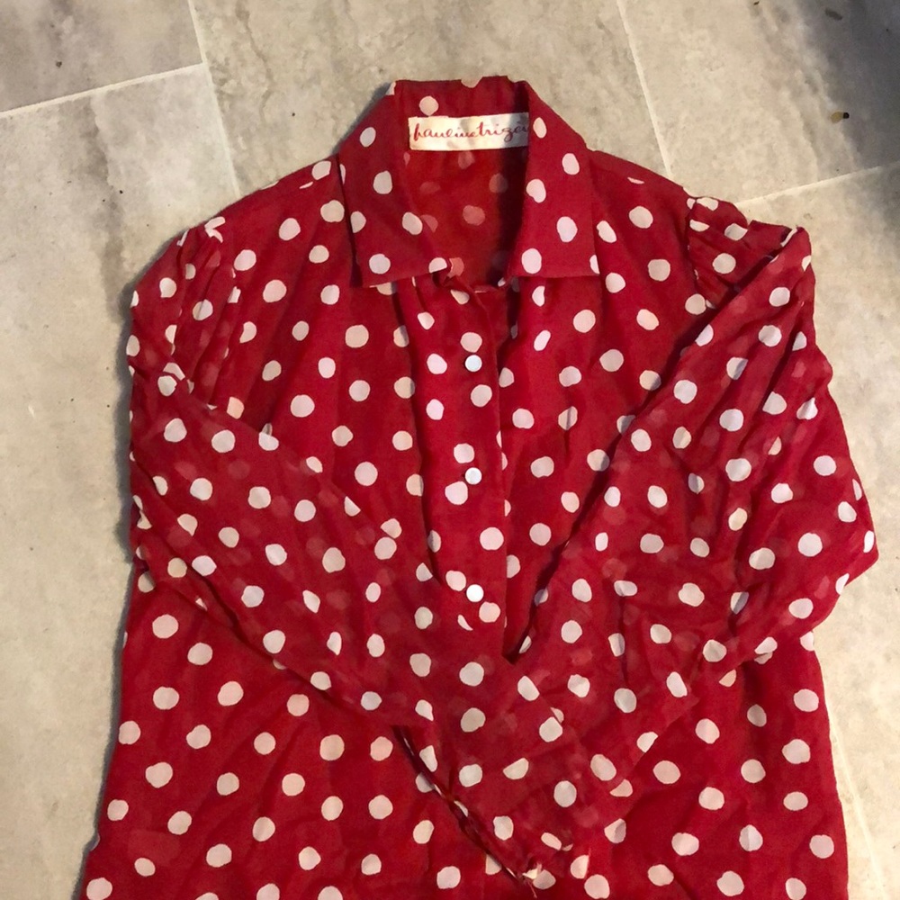 70s rare two piece Pauline trigere blouse and vest